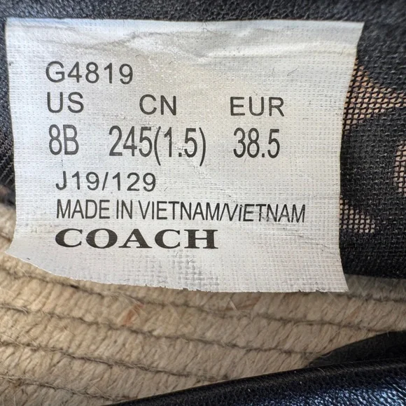 Coach Cleo Signature Canvas Mesh Slip On Espadrilles- Black/Tan, Women’s Size 8 - Picture 9 of 9